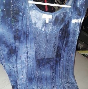 Navy Blue w/silver circle beads